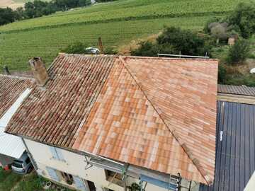 Pose charpente et couverture avec raccord de toiture existant suite sinistre à Montans